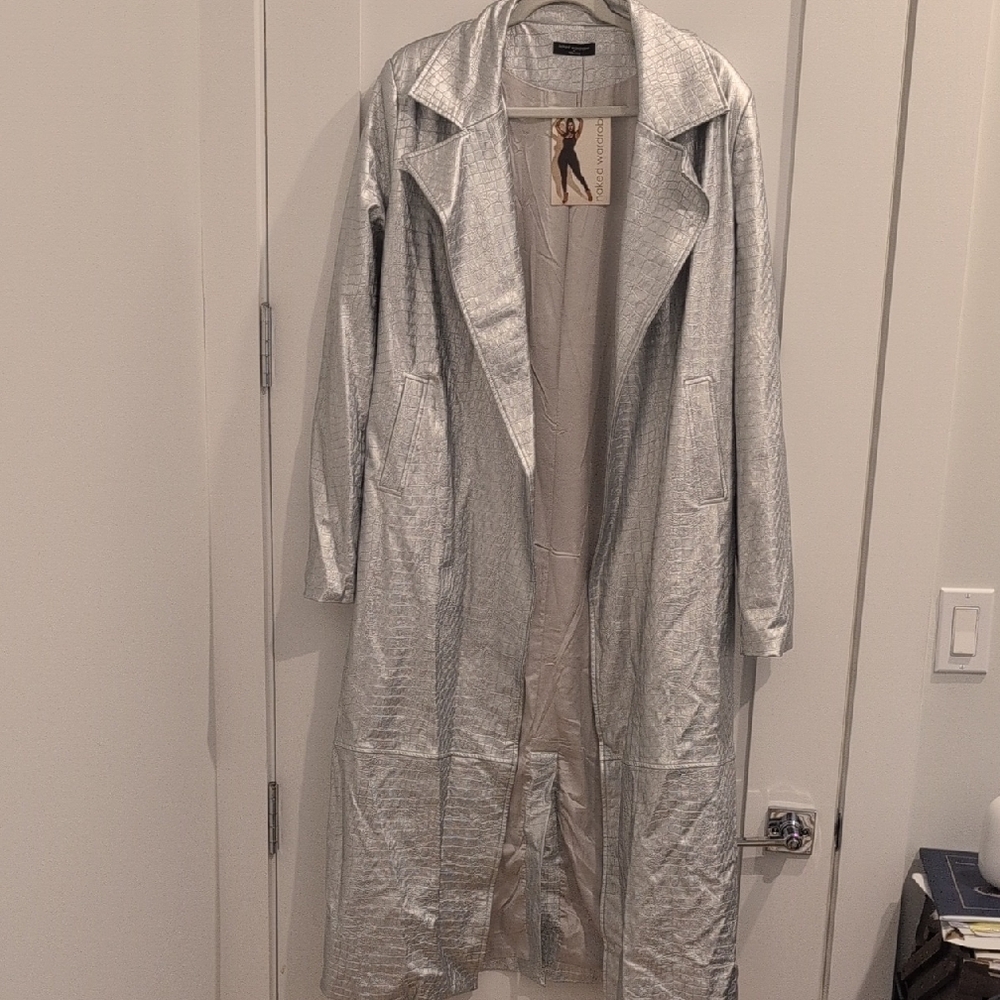 Naked Wardrobe Silver Trench Coat